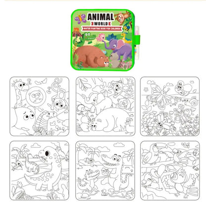 Libro Para Colorear Con Agua Plegable Para Niños Reutilizable🎨